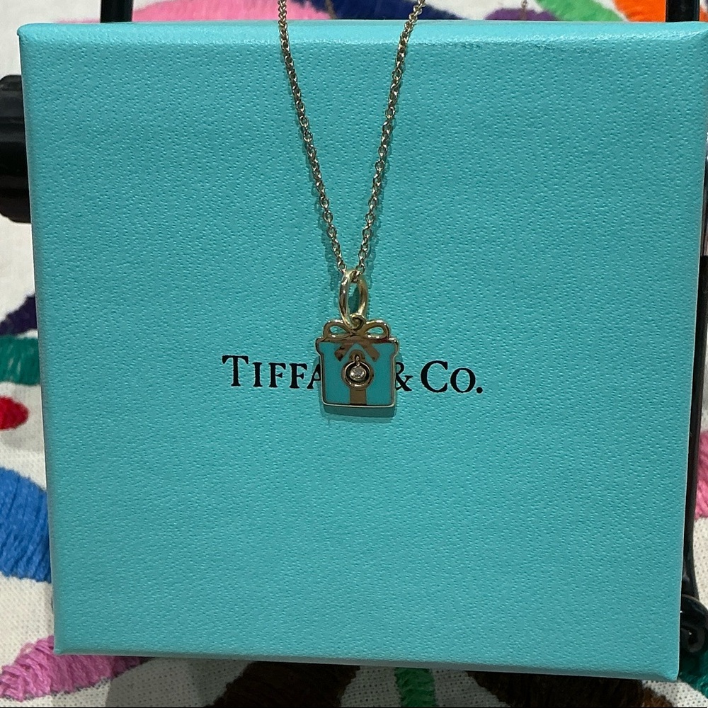 Tiffany & Co. Yellow Gold  Box Charm Necklace